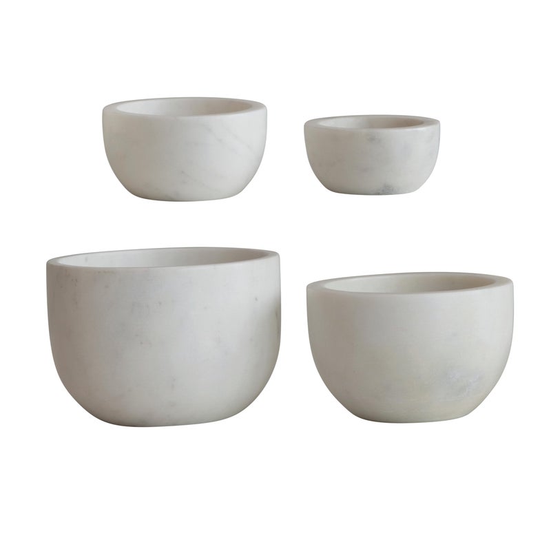 Creative Co-op White Marble Bowls (Set of 4) - Image 5